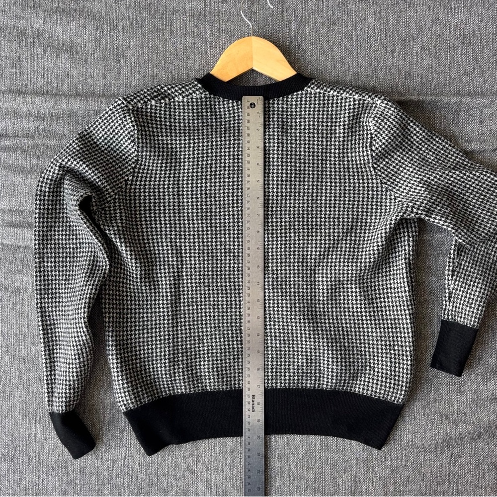 Ralph Lauren Purple Label Houndstooth Merino Wool V-Neck Sweater Size L Jacquard - Picture 11 of 14